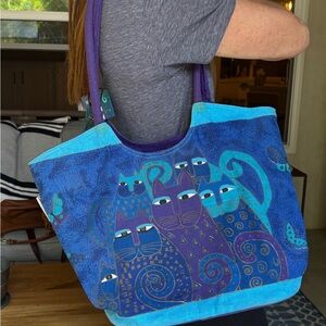 Blue Cat Design Tote Bag